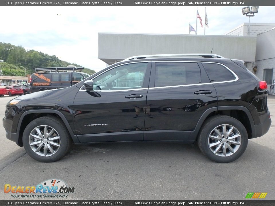 2018 Jeep Cherokee Limited 4x4 Diamond Black Crystal Pearl / Black Photo #2