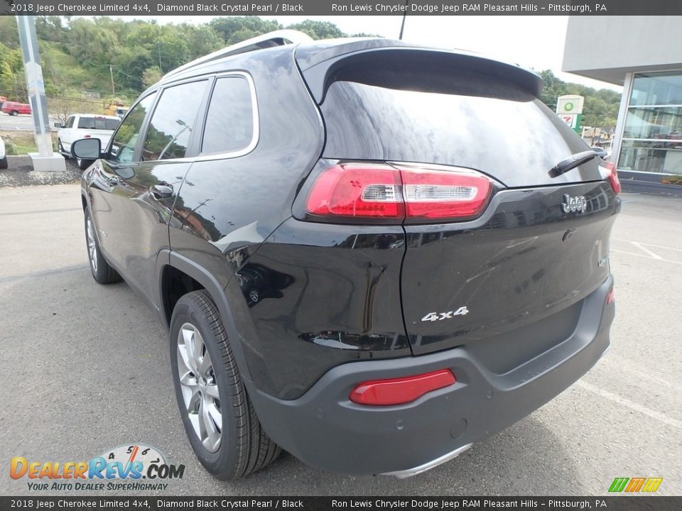 2018 Jeep Cherokee Limited 4x4 Diamond Black Crystal Pearl / Black Photo #3