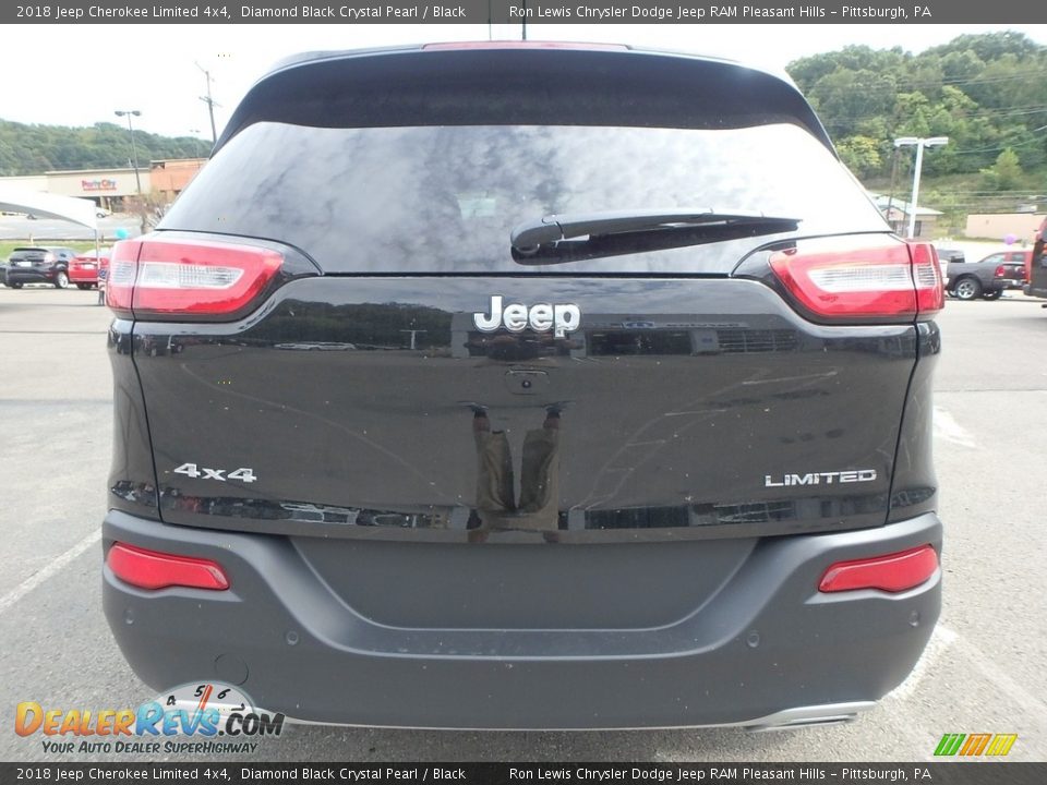 2018 Jeep Cherokee Limited 4x4 Diamond Black Crystal Pearl / Black Photo #4