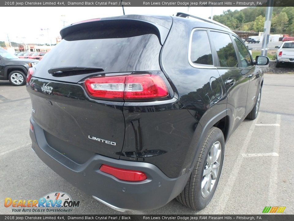 2018 Jeep Cherokee Limited 4x4 Diamond Black Crystal Pearl / Black Photo #5