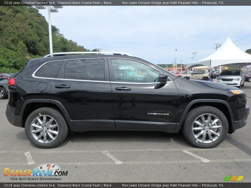 2018 Jeep Cherokee Limited 4x4 Diamond Black Crystal Pearl / Black Photo #6
