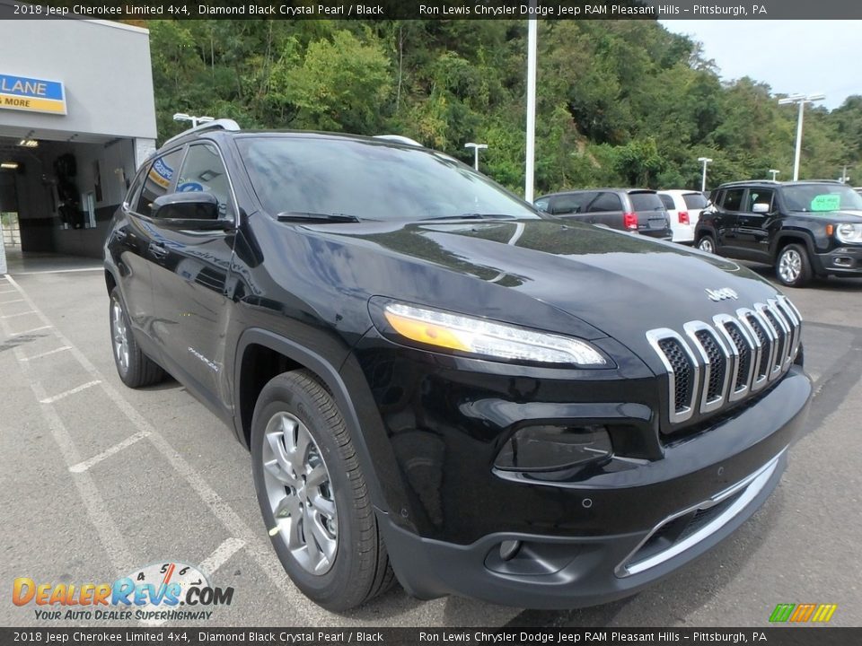 2018 Jeep Cherokee Limited 4x4 Diamond Black Crystal Pearl / Black Photo #7