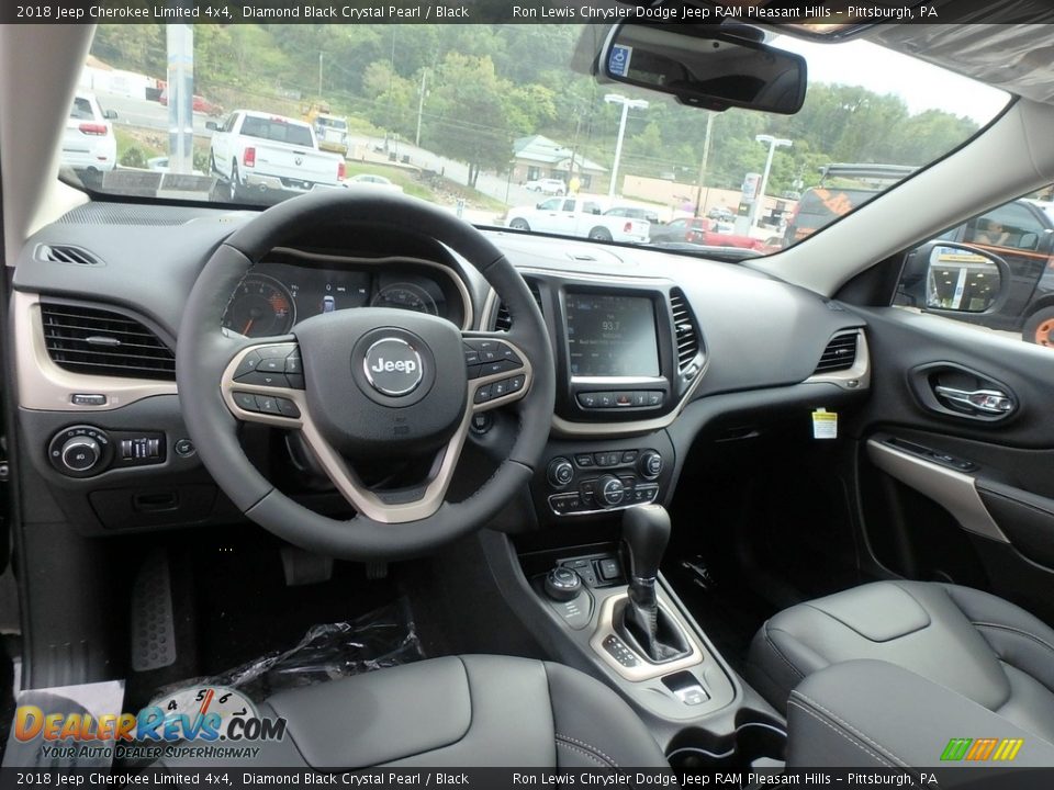 2018 Jeep Cherokee Limited 4x4 Diamond Black Crystal Pearl / Black Photo #12