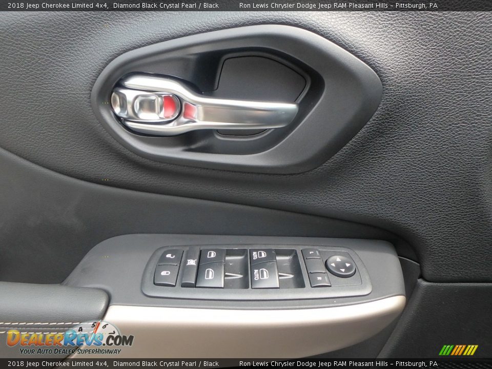 2018 Jeep Cherokee Limited 4x4 Diamond Black Crystal Pearl / Black Photo #13