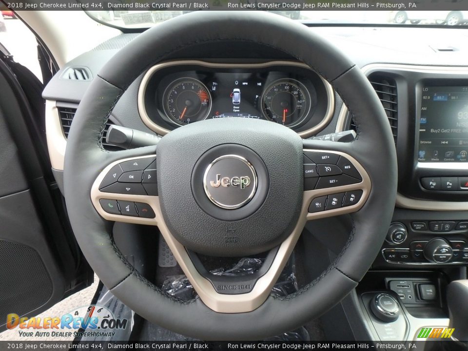 2018 Jeep Cherokee Limited 4x4 Diamond Black Crystal Pearl / Black Photo #20