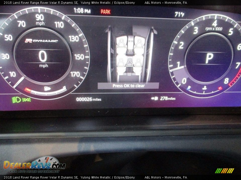 2018 Land Rover Range Rover Velar R Dynamic SE Yulong White Metallic / Eclipse/Ebony Photo #20