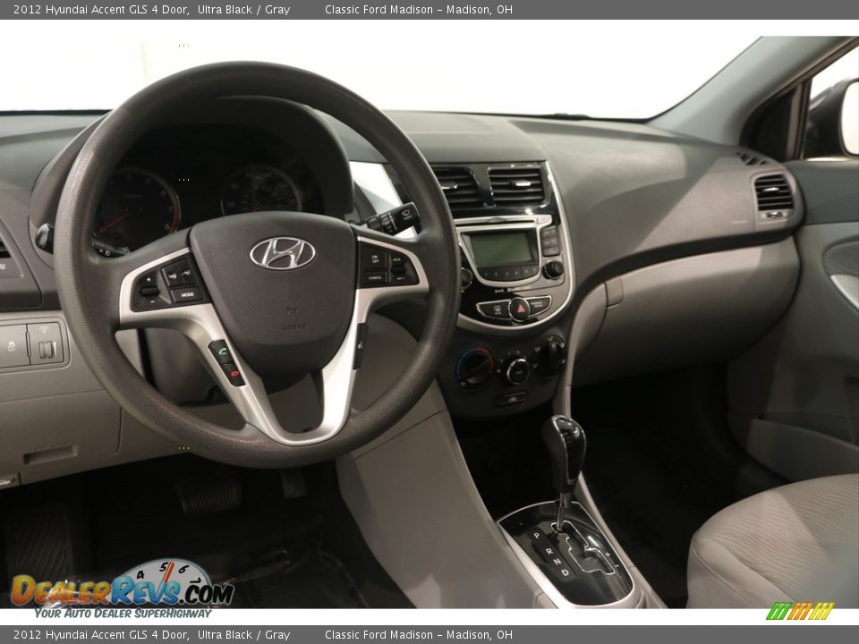 2012 Hyundai Accent GLS 4 Door Ultra Black / Gray Photo #4