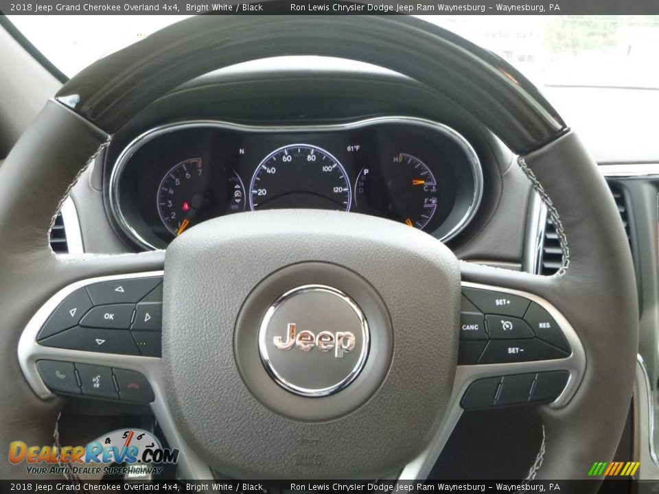 2018 Jeep Grand Cherokee Overland 4x4 Bright White / Black Photo #20