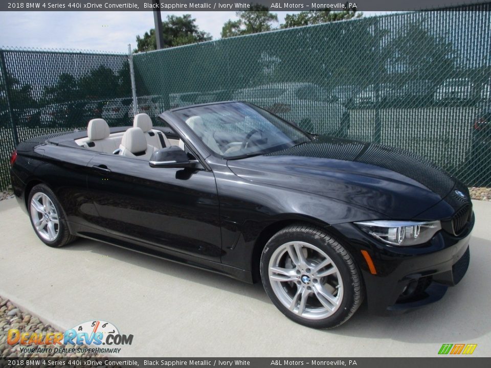 2018 BMW 4 Series 440i xDrive Convertible Black Sapphire Metallic / Ivory White Photo #1