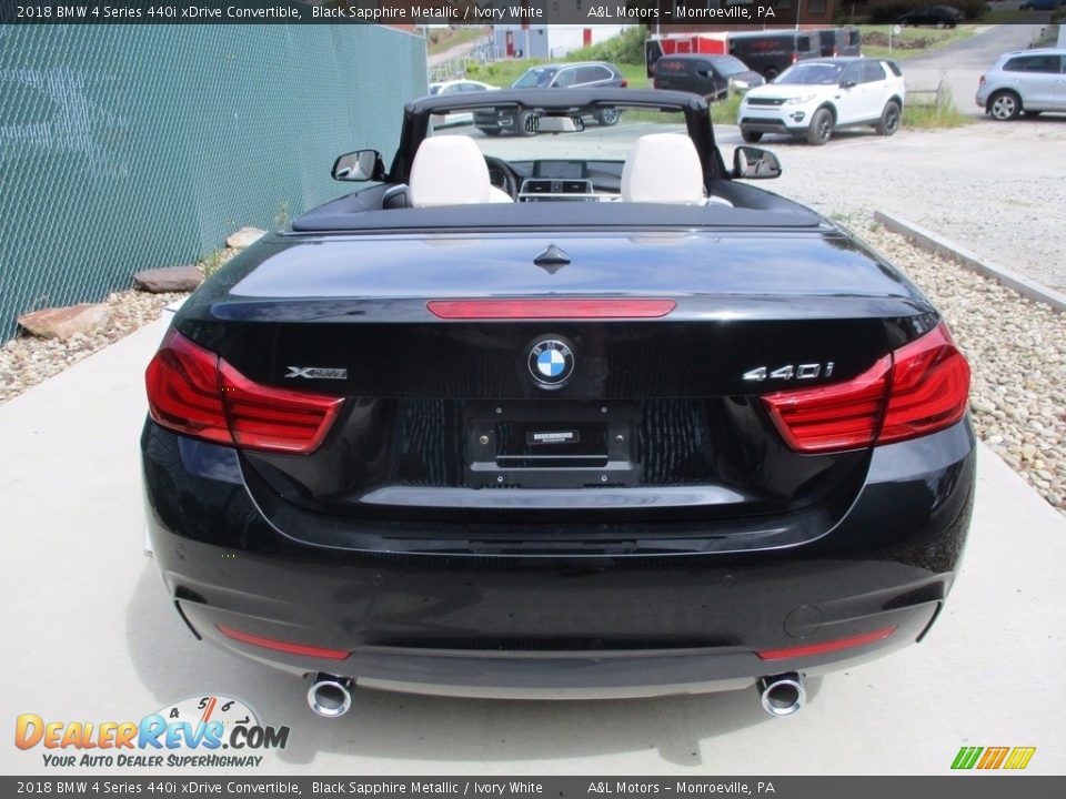 2018 BMW 4 Series 440i xDrive Convertible Black Sapphire Metallic / Ivory White Photo #4