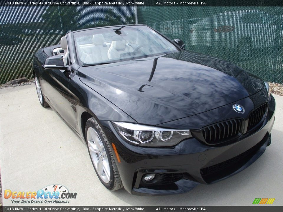2018 BMW 4 Series 440i xDrive Convertible Black Sapphire Metallic / Ivory White Photo #6