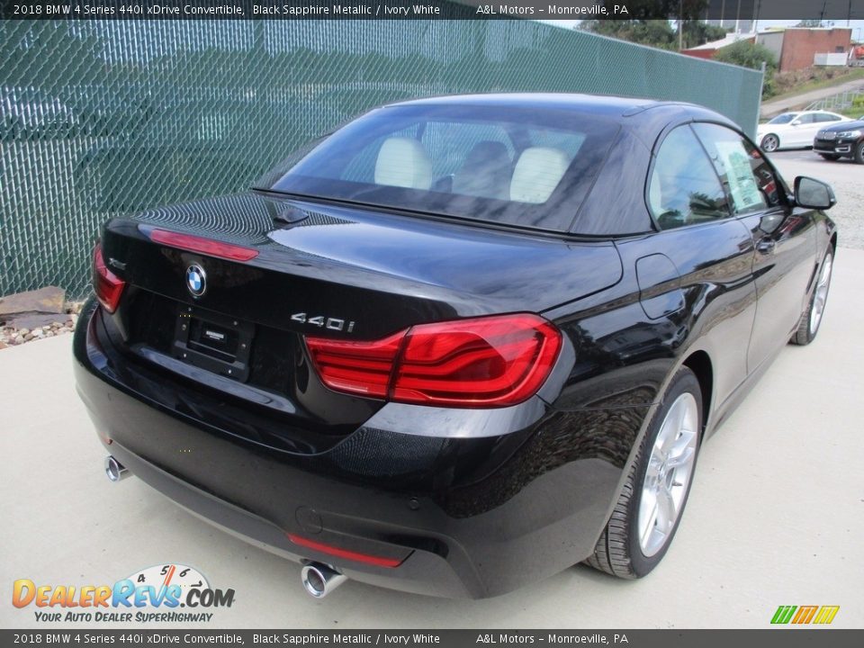 2018 BMW 4 Series 440i xDrive Convertible Black Sapphire Metallic / Ivory White Photo #11