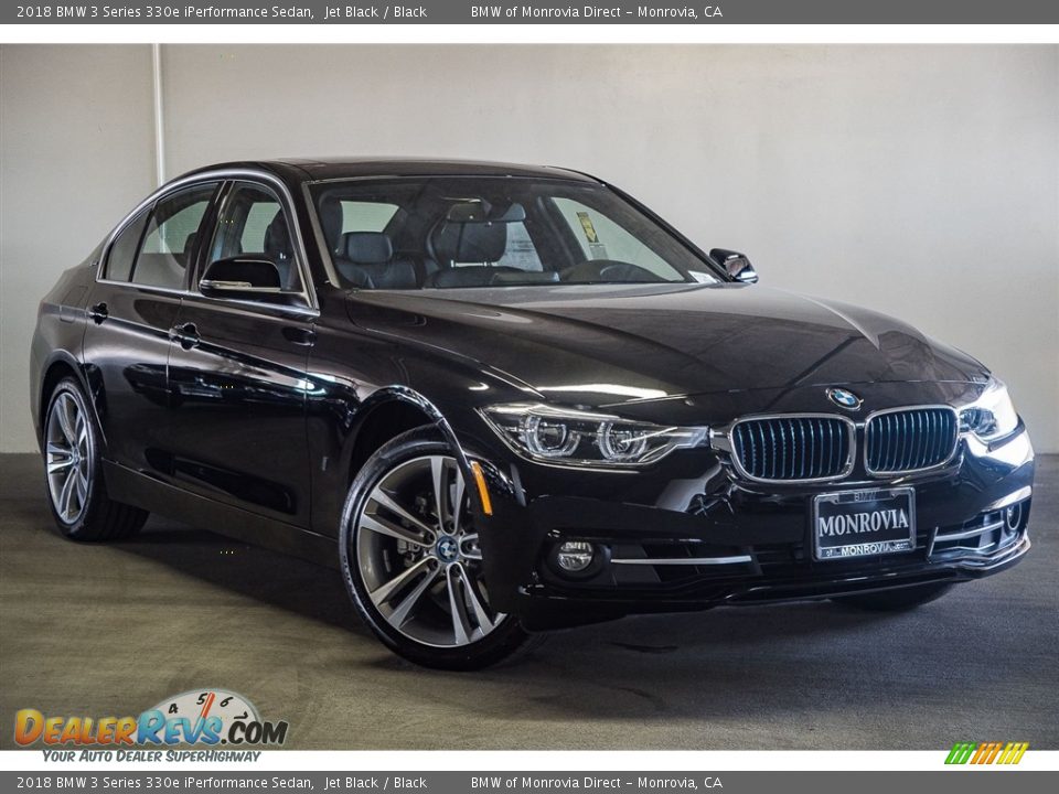 2018 BMW 3 Series 330e iPerformance Sedan Jet Black / Black Photo #12