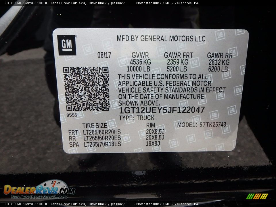 2018 GMC Sierra 2500HD Denali Crew Cab 4x4 Onyx Black / Jet Black Photo #14