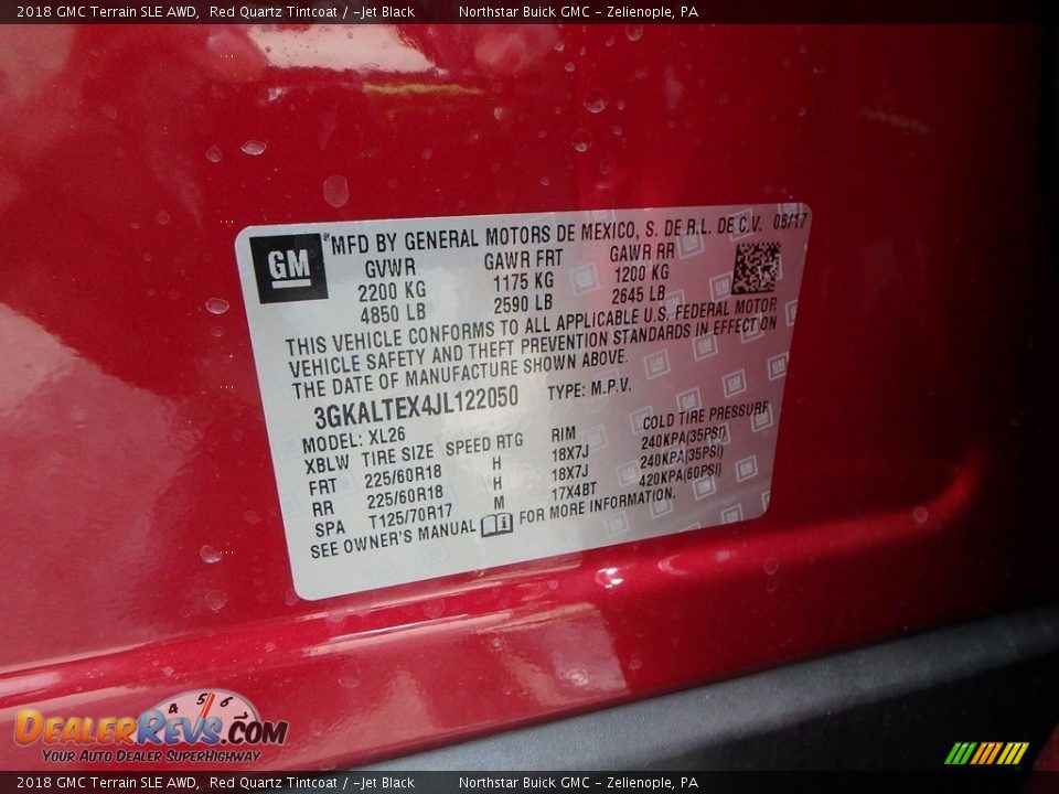 2018 GMC Terrain SLE AWD Red Quartz Tintcoat / ­Jet Black Photo #15