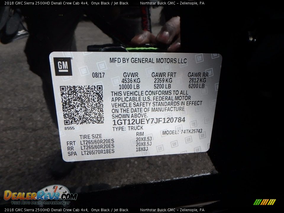 2018 GMC Sierra 2500HD Denali Crew Cab 4x4 Onyx Black / Jet Black Photo #16