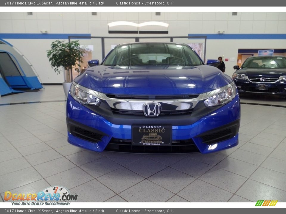 2017 Honda Civic LX Sedan Aegean Blue Metallic / Black Photo #2