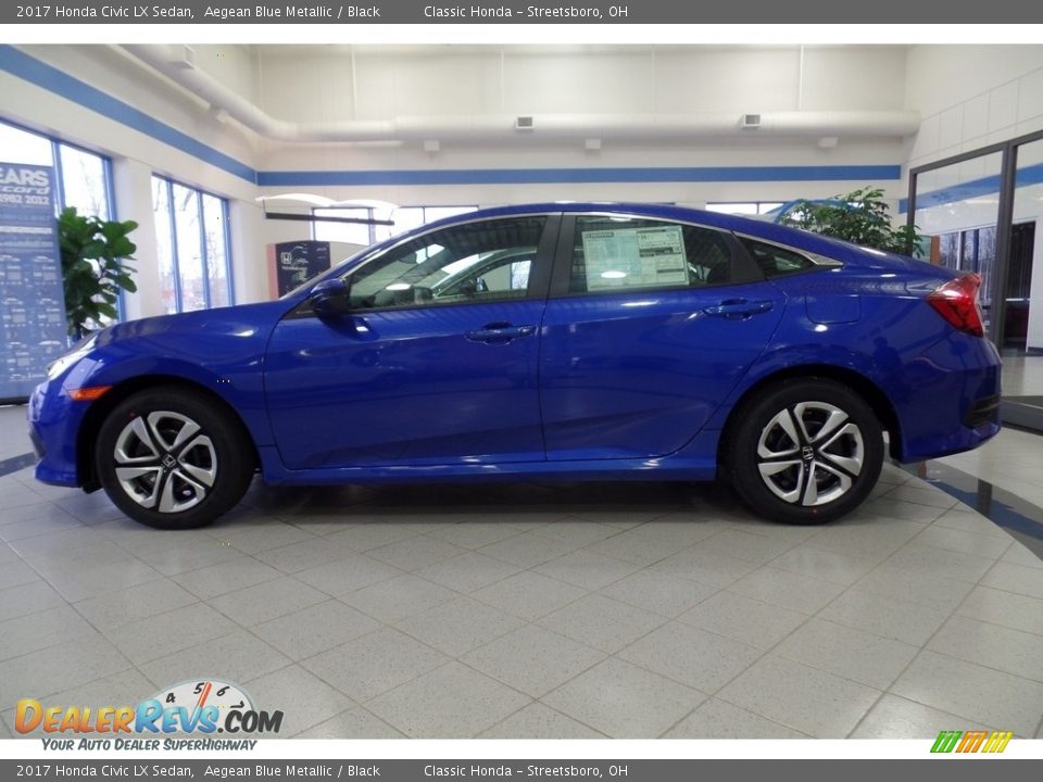 2017 Honda Civic LX Sedan Aegean Blue Metallic / Black Photo #3