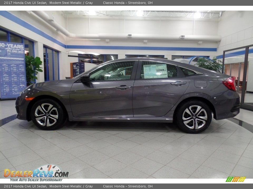 2017 Honda Civic LX Sedan Modern Steel Metallic / Gray Photo #3