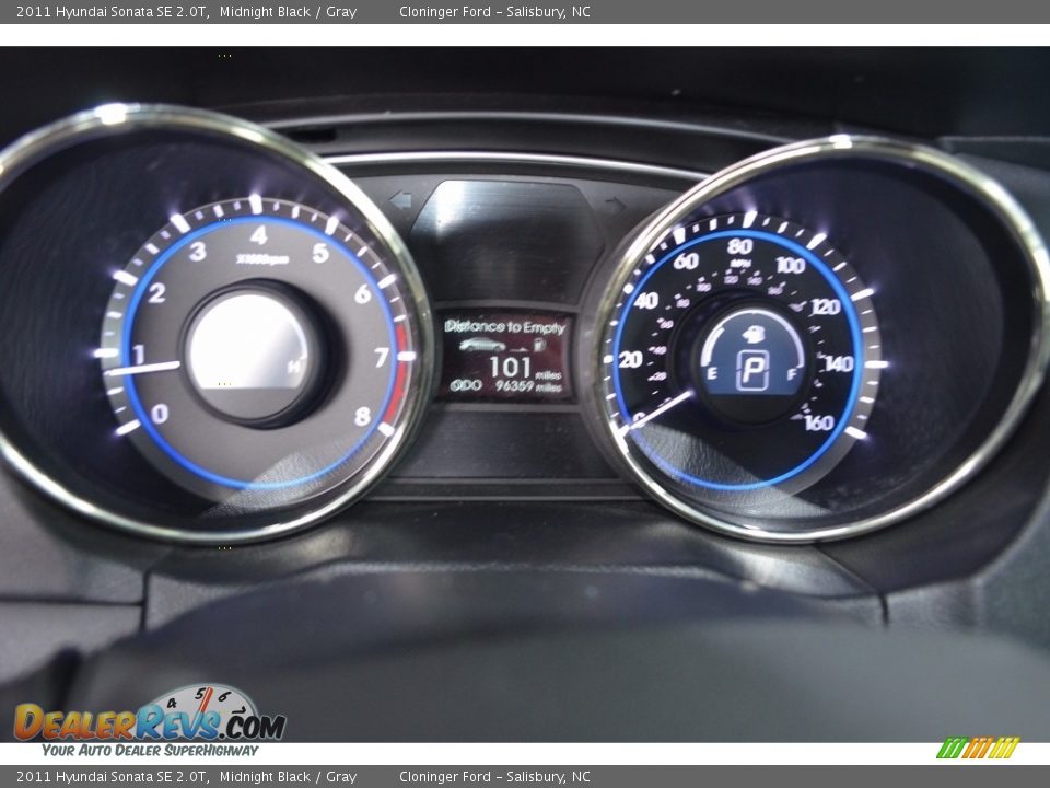 2011 Hyundai Sonata SE 2.0T Midnight Black / Gray Photo #22