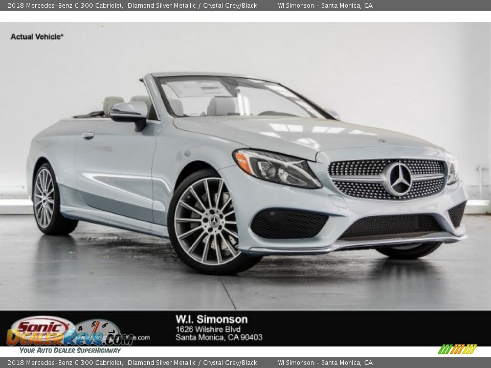 2018 Mercedes-Benz C 300 Cabriolet Diamond Silver Metallic / Crystal Grey/Black Photo #1