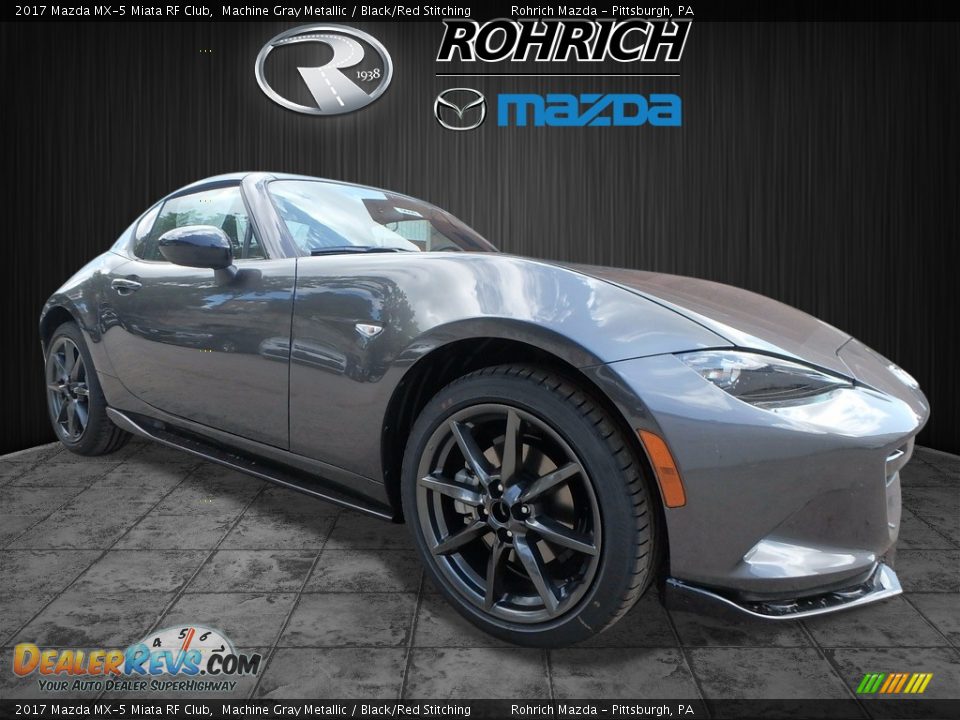 2017 Mazda MX-5 Miata RF Club Machine Gray Metallic / Black/Red Stitching Photo #1
