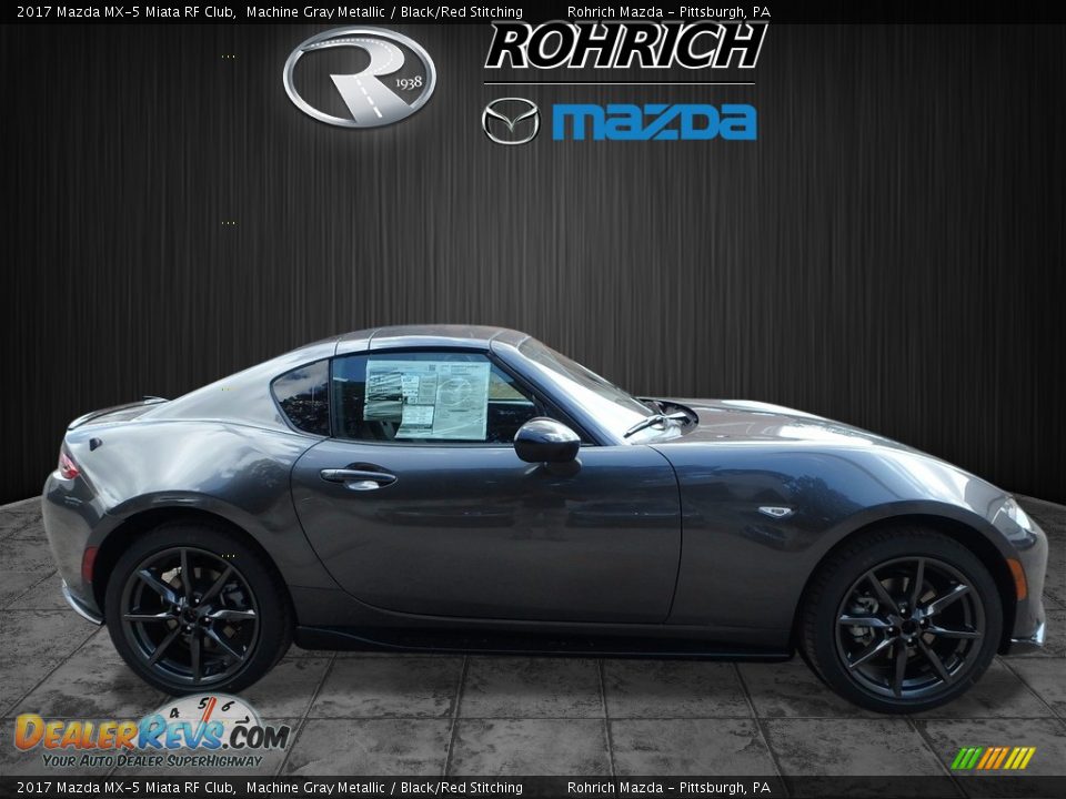2017 Mazda MX-5 Miata RF Club Machine Gray Metallic / Black/Red Stitching Photo #2