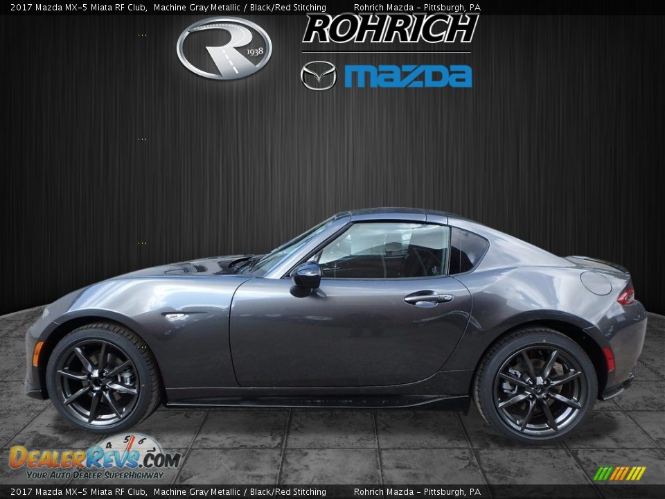 2017 Mazda MX-5 Miata RF Club Machine Gray Metallic / Black/Red Stitching Photo #3