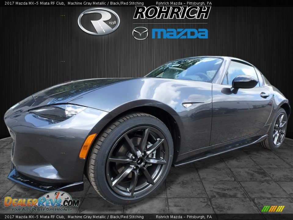 2017 Mazda MX-5 Miata RF Club Machine Gray Metallic / Black/Red Stitching Photo #4