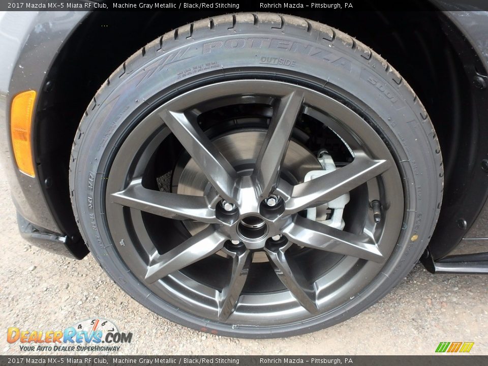 2017 Mazda MX-5 Miata RF Club Machine Gray Metallic / Black/Red Stitching Photo #5