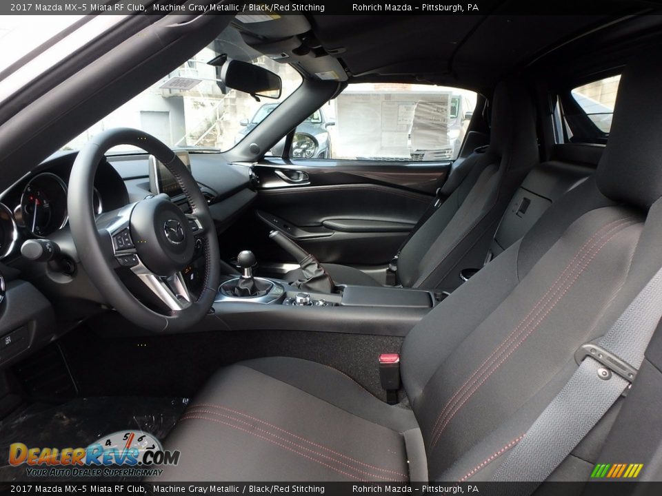 2017 Mazda MX-5 Miata RF Club Machine Gray Metallic / Black/Red Stitching Photo #6