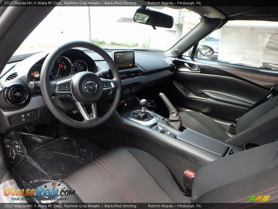 Black/Red Stitching Interior - 2017 Mazda MX-5 Miata RF Club Photo #7
