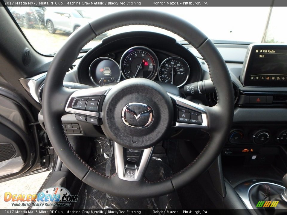 2017 Mazda MX-5 Miata RF Club Machine Gray Metallic / Black/Red Stitching Photo #10