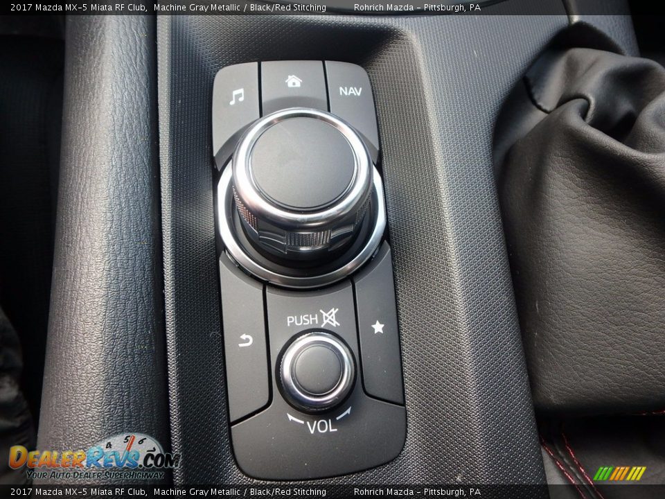 2017 Mazda MX-5 Miata RF Club Machine Gray Metallic / Black/Red Stitching Photo #11