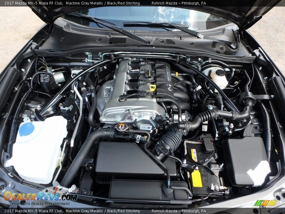 2017 Mazda MX-5 Miata RF Club Machine Gray Metallic / Black/Red Stitching Photo #15