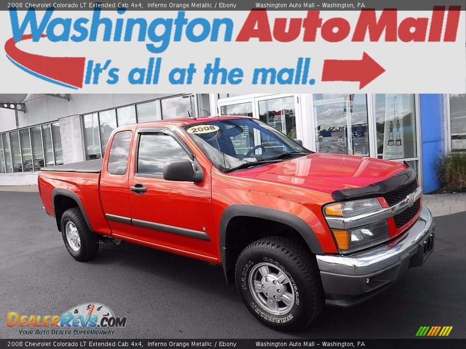 2008 Chevrolet Colorado LT Extended Cab 4x4 Inferno Orange Metallic / Ebony Photo #1