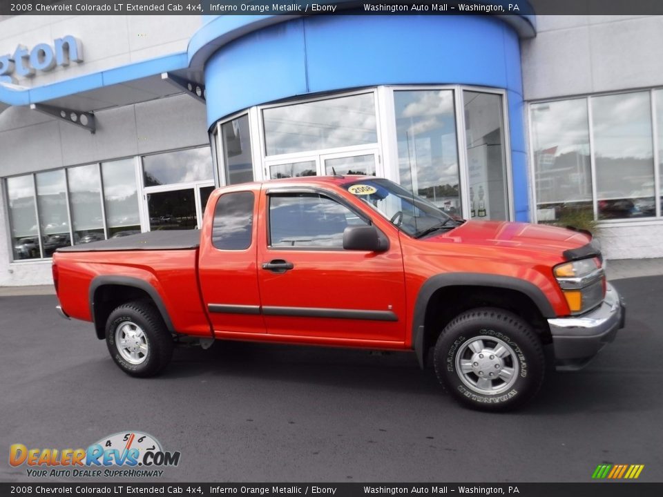 2008 Chevrolet Colorado LT Extended Cab 4x4 Inferno Orange Metallic / Ebony Photo #2