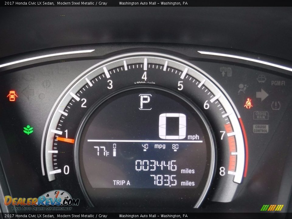 2017 Honda Civic LX Sedan Modern Steel Metallic / Gray Photo #25