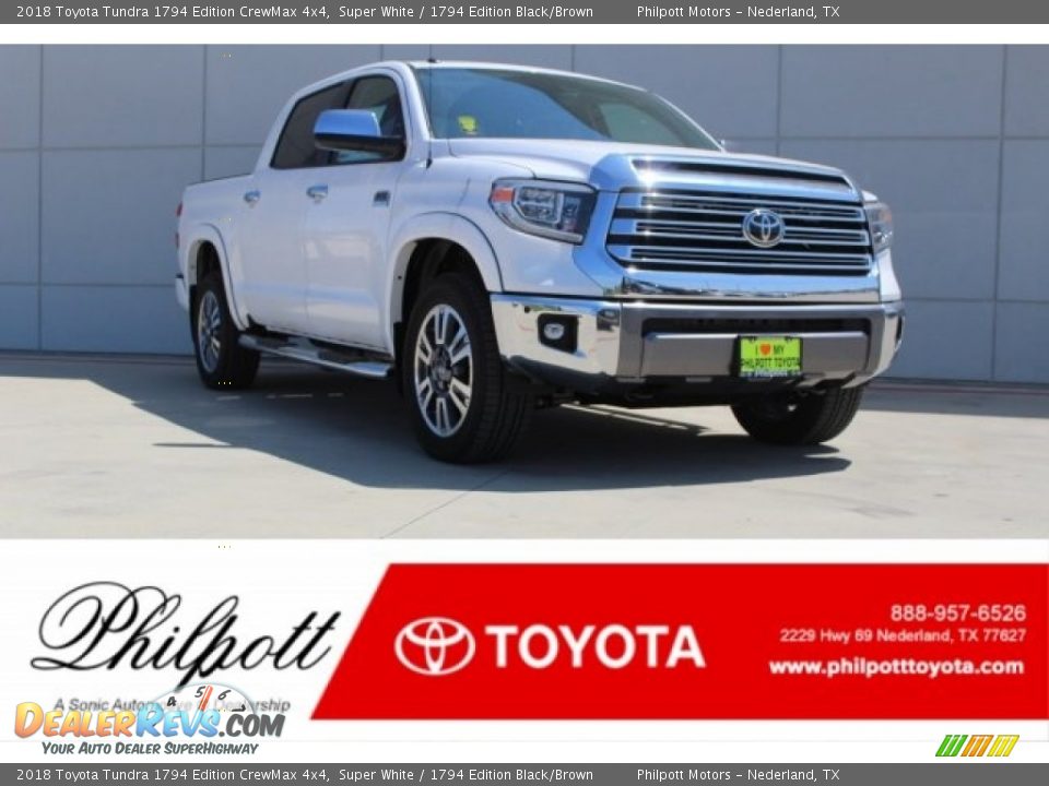 2018 Toyota Tundra 1794 Edition CrewMax 4x4 Super White / 1794 Edition Black/Brown Photo #1