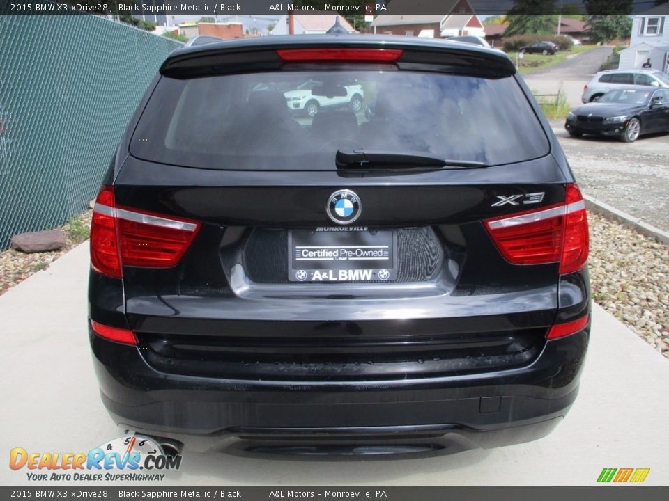 2015 BMW X3 xDrive28i Black Sapphire Metallic / Black Photo #4