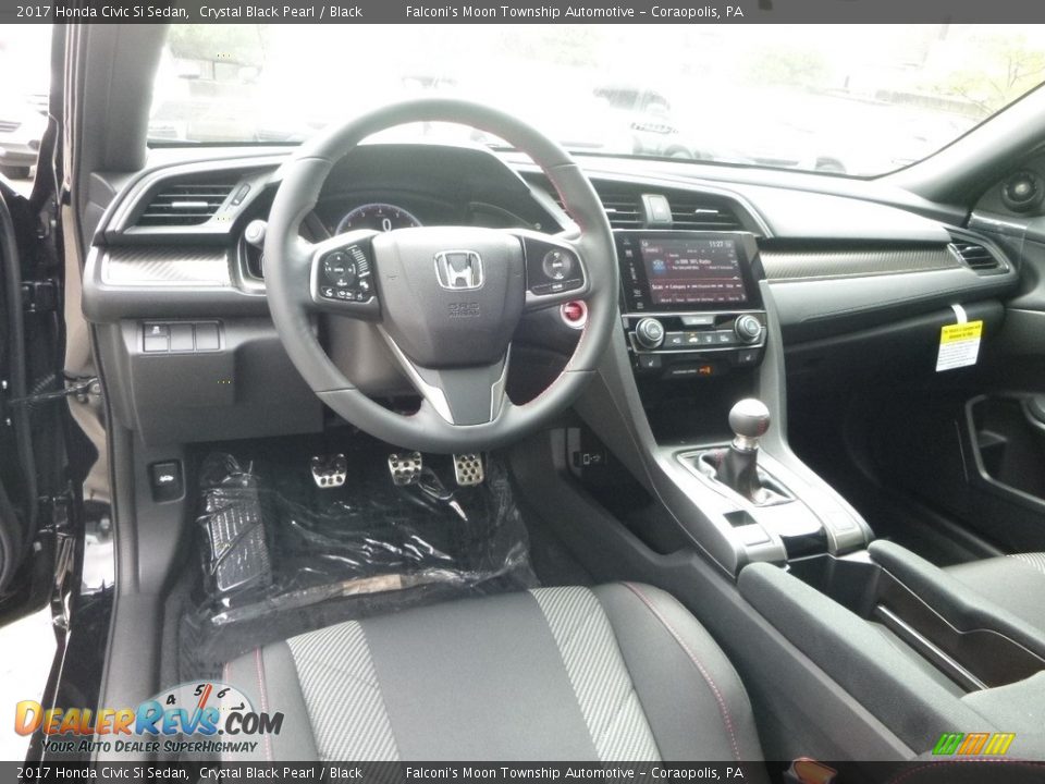2017 Honda Civic Si Sedan Crystal Black Pearl / Black Photo #10