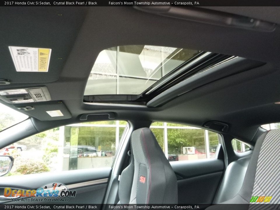 2017 Honda Civic Si Sedan Crystal Black Pearl / Black Photo #12
