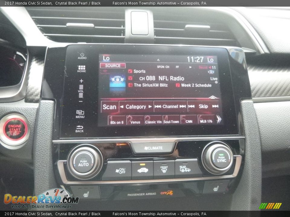 2017 Honda Civic Si Sedan Crystal Black Pearl / Black Photo #13