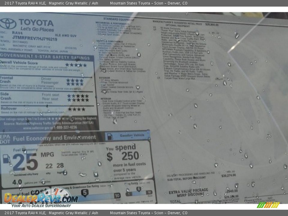 2017 Toyota RAV4 XLE Magnetic Gray Metallic / Ash Photo #10