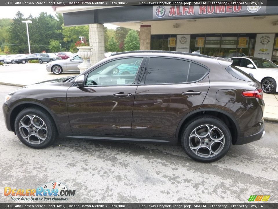2018 Alfa Romeo Stelvio Sport AWD Basalto Brown Metallic / Black/Black Photo #3