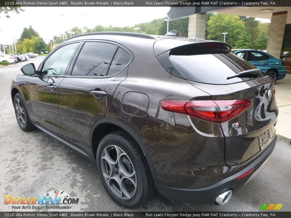 2018 Alfa Romeo Stelvio Sport AWD Basalto Brown Metallic / Black/Black Photo #4