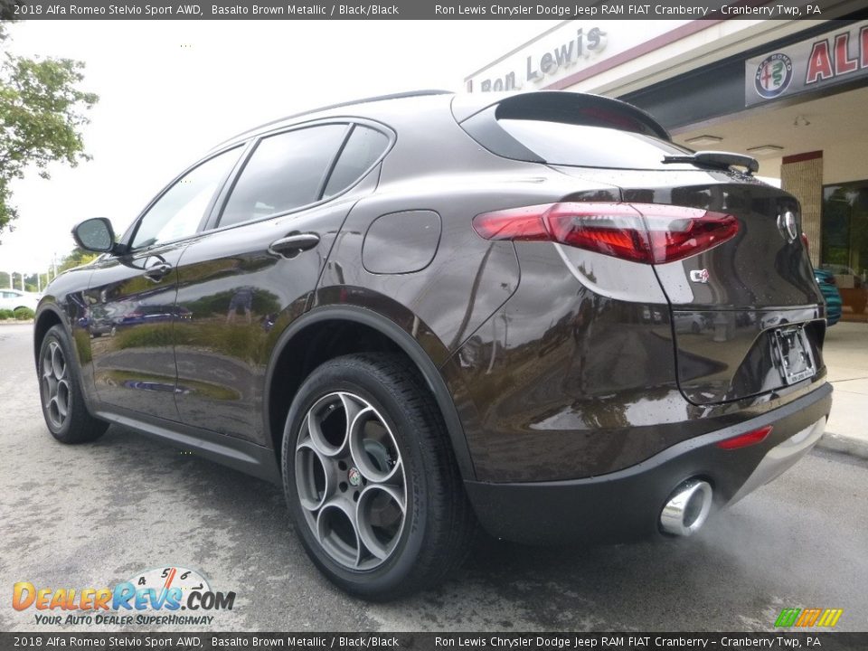 2018 Alfa Romeo Stelvio Sport AWD Basalto Brown Metallic / Black/Black Photo #5