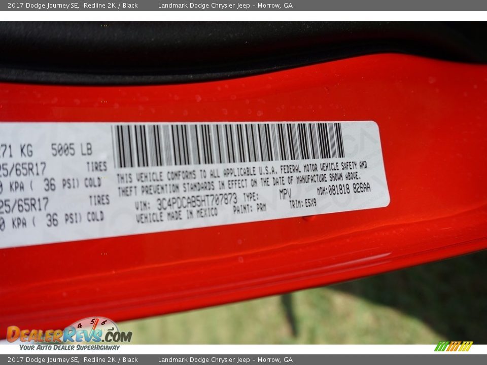 2017 Dodge Journey SE Redline 2K / Black Photo #7