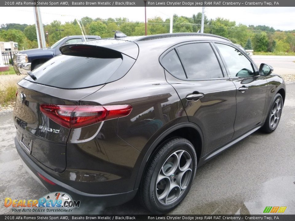 2018 Alfa Romeo Stelvio Sport AWD Basalto Brown Metallic / Black/Black Photo #7