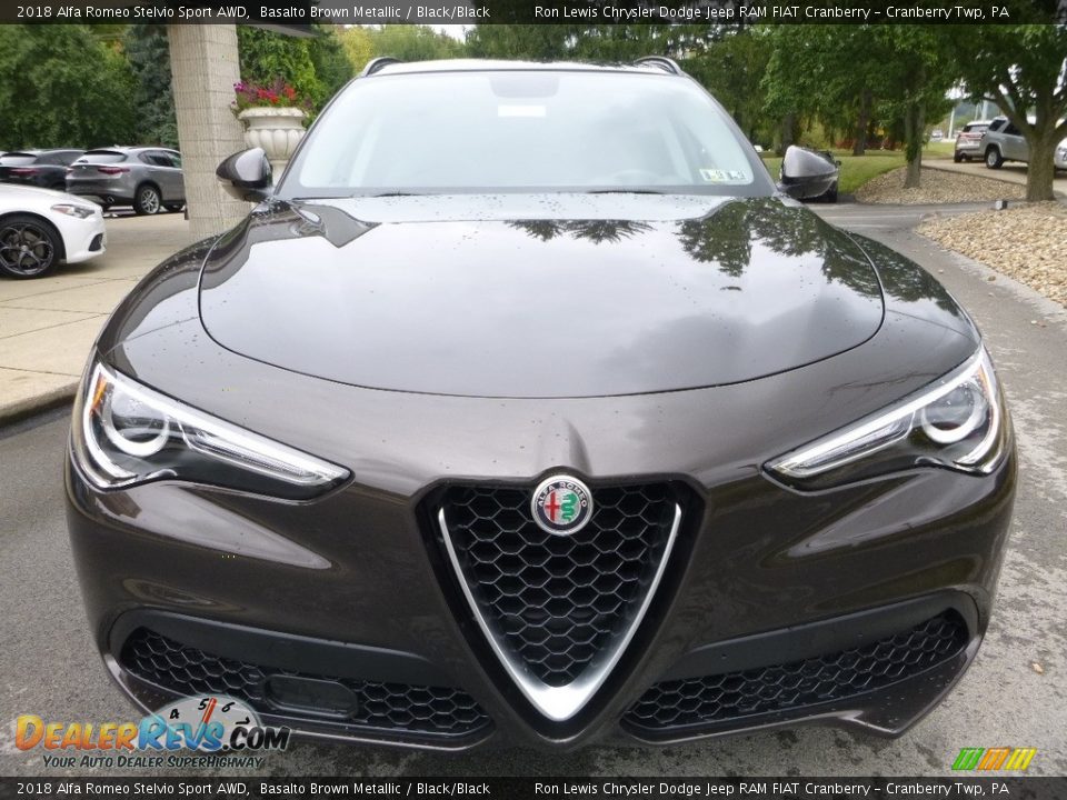 2018 Alfa Romeo Stelvio Sport AWD Basalto Brown Metallic / Black/Black Photo #12